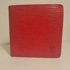 Authentic Louis Vuitton Red Epi Wallet